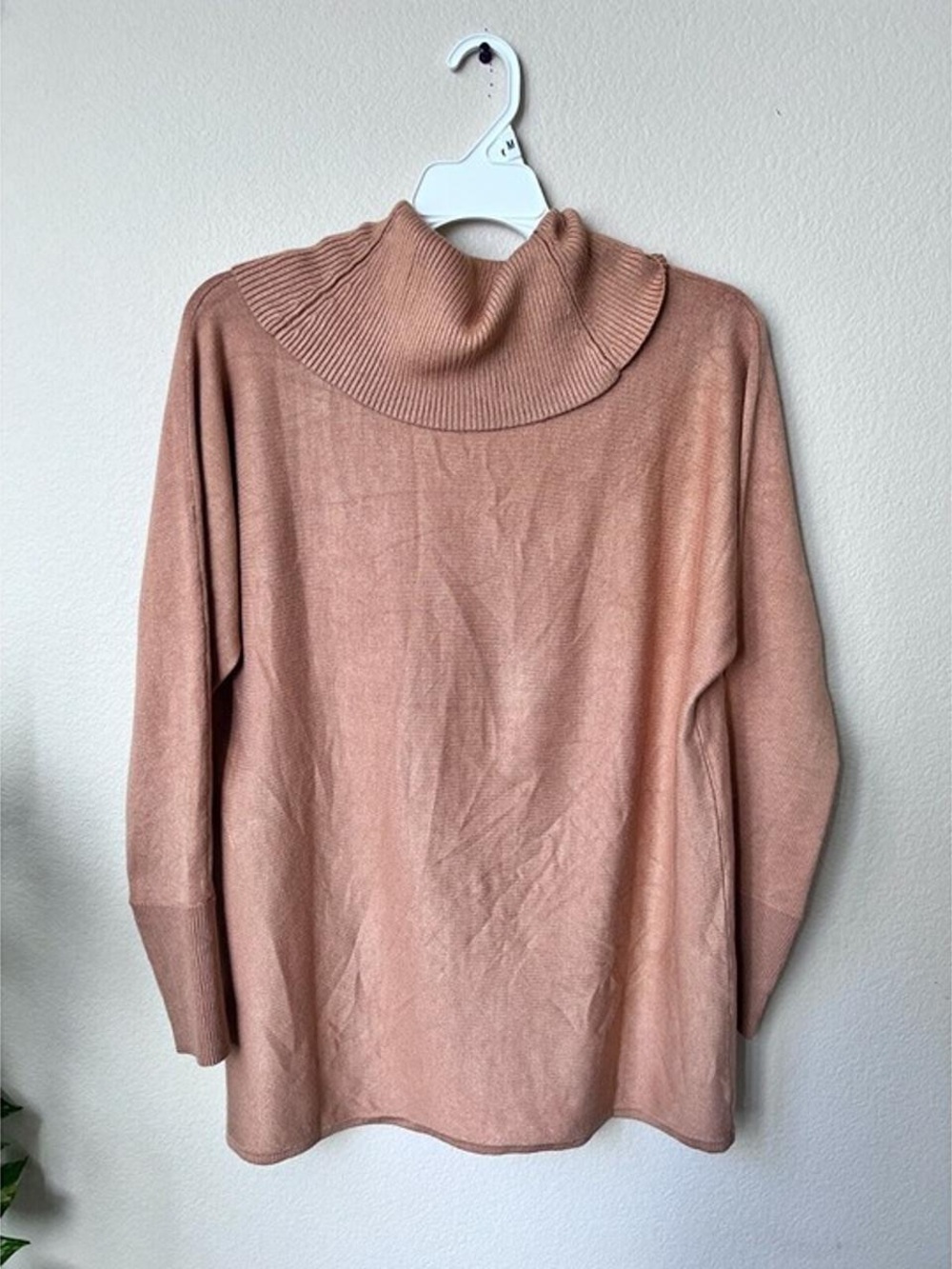 JM Collection Dusty Rose Cowl Neck Sweater